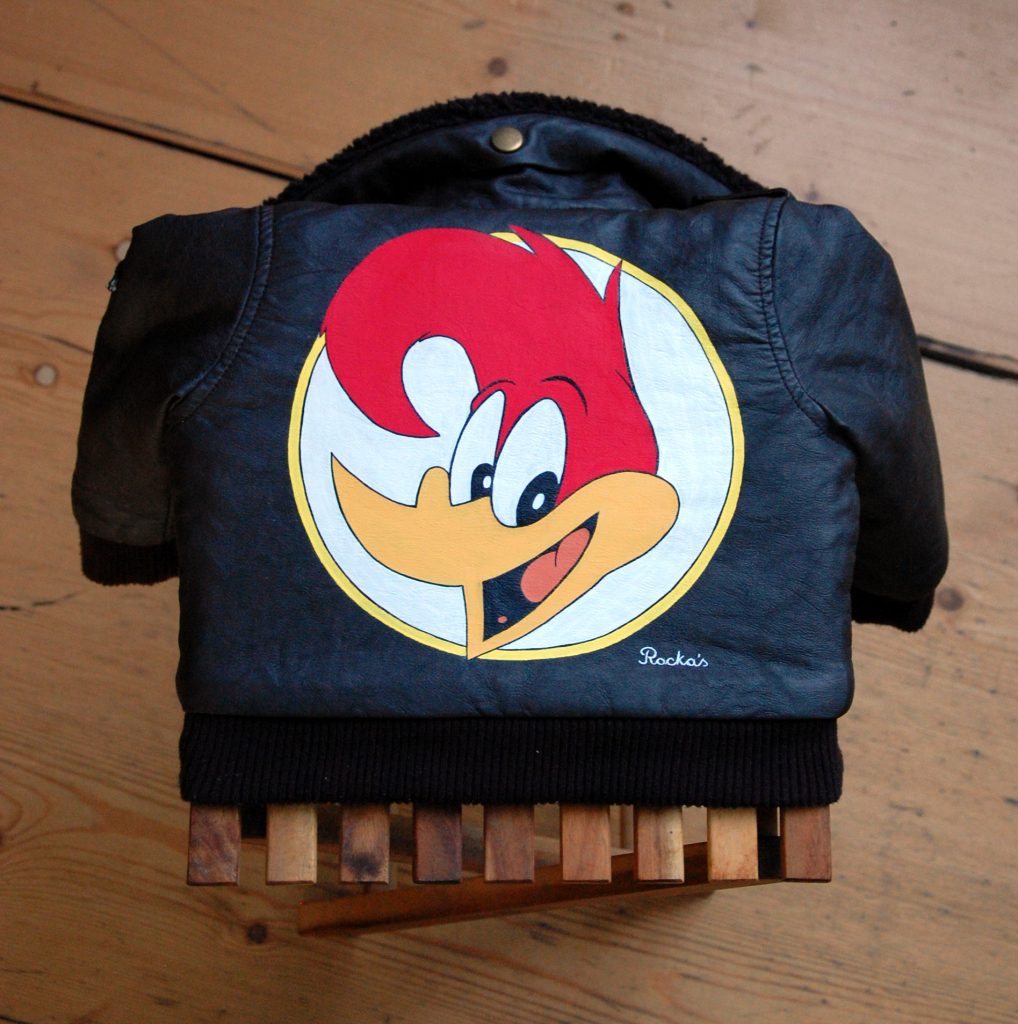 Woody WoodpeckerPainted on Kids flight jacket Rocka's Flight Jacket