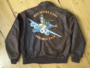 B-24 custom art on flight jacket in U.S. Air Force style