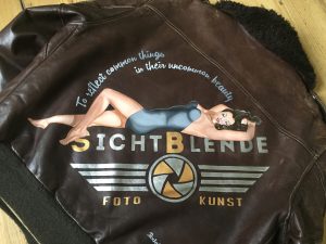 Your profession handpainted on your leatherjacket