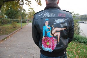 Lederjacke bemalt mit eigenem Tattoo